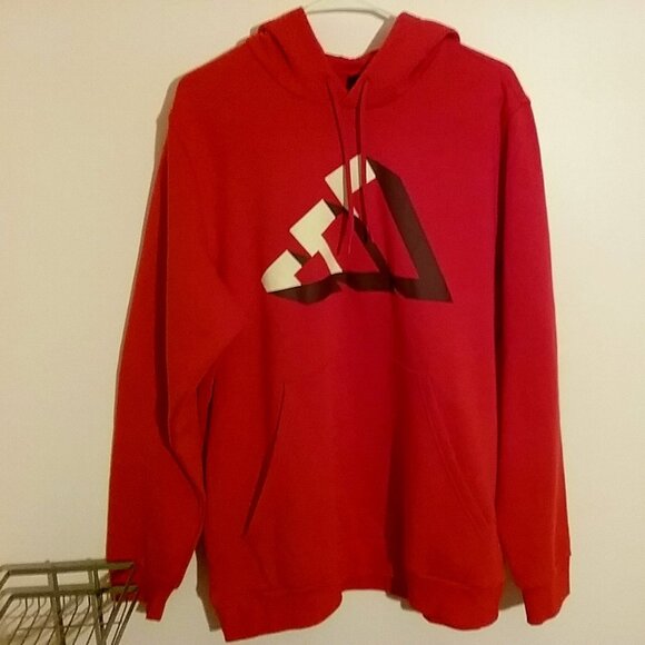 Adidas NWOT Men's Red Hoodie With Logo, Size Large - Picture 1 of 2